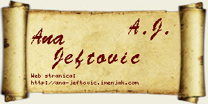 Ana Jeftović vizit kartica